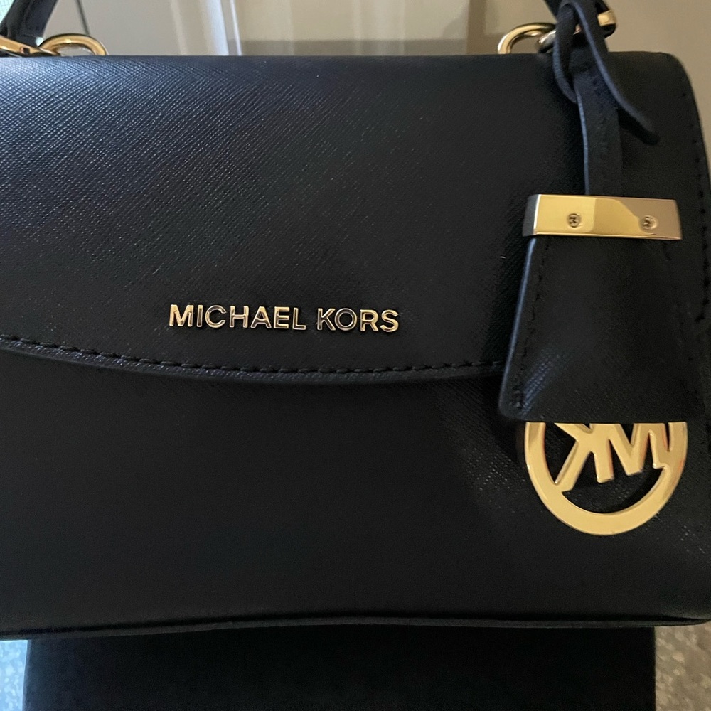 MICHAEL Michael Kors Black Crossbody Bag with Gold Hardware